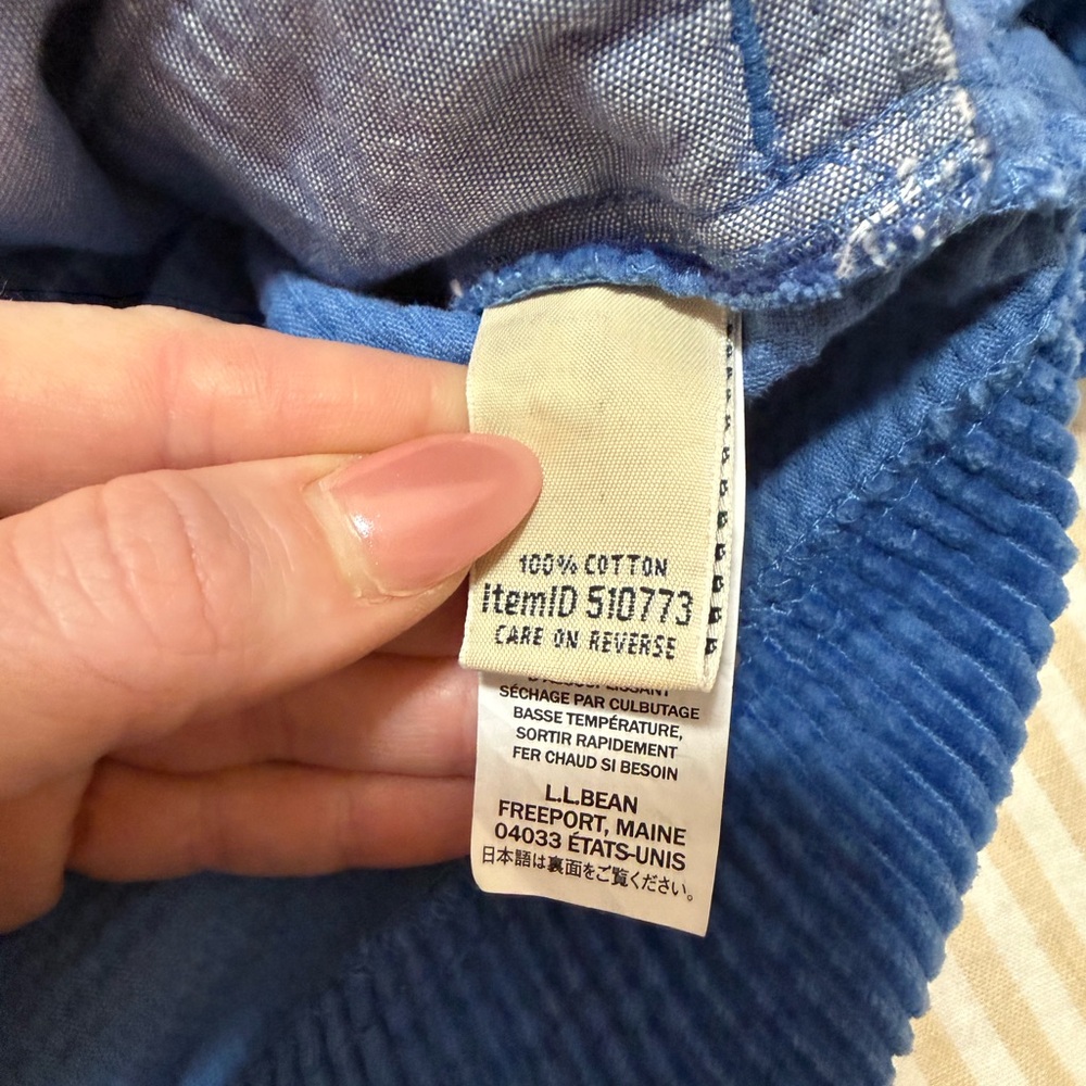 Vintage 90s L.L. Bean Sunwashed Corduroy Shirt Jacket - Blue - Size M - Picture 5 of 7